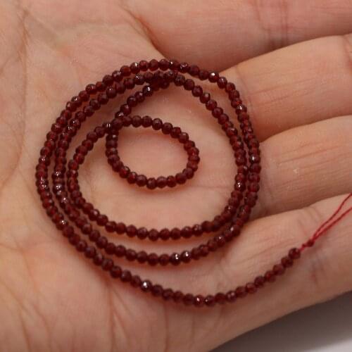 Round Beads Exquisite Natural Semi-Precious Stones Spinel Dark Red Loose Bead for Girl Jewelry Making DIY Bracelet Necklace