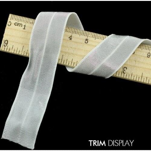 20mm Silver Elastic Double Face Decorated Ribbon Tape Trim Applique Sewing Material Webbing for Cloth Strap Belt 40yd/T994
