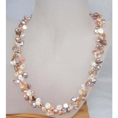 Favorite Pearl Necklace Bridesmaid Gift Handmade Fine Jewelry Statement Multicolor Baroque Freshwater Pearl Wedding Women Gift