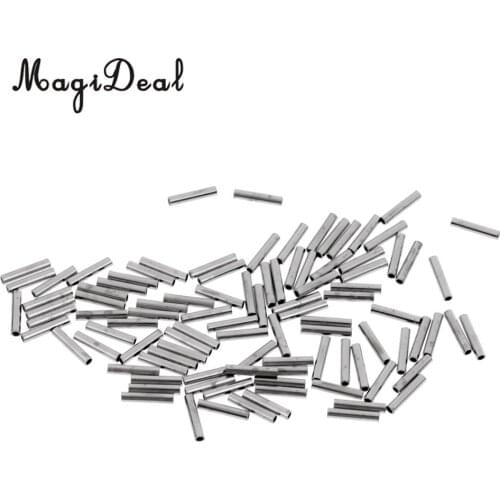MagiDeal 300Pcs Single mini Copper Crimp Sleeves Round Aluminum Fishing Tubes Rigs for Wire Rope and Cable Line End Tackle Kit