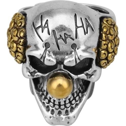 Fashion Gothic Jewelry High Quality Metal Punk Yellow Nose Clown Bike Ring