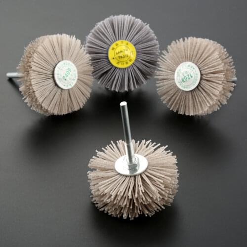 4pcs Dremel Accessories Kit Abrasive Nylon Wheel Brush Polishing Buffing Grinding Wheel 80# 120# 180# 240# Rotary Craft Tools