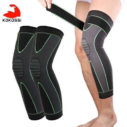 Kokossi 1Pcs Non-Slip Knee Pads Compression Leg Support Long Leg Cover Sports Fitness Stretch Warmth Leg Protection Accessories