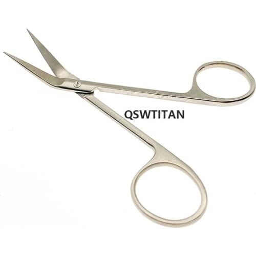 Plastic Surgery Scissors Bevel Bend Head Stainless Steel Instrument Tool 45 Degree Cut