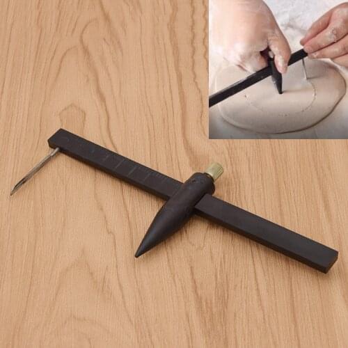 Plastic Clay Ceramic Pottery Mould Compass Circle Cutter Measuring Tools Black Ruler Caliper 1-34cm