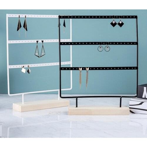 Top 24/44/66 holes Stand for Earrings Pendants Bracelets Jewelry Display Stud Earrings Holder Jewellery Rack 2 Colors Wholesale