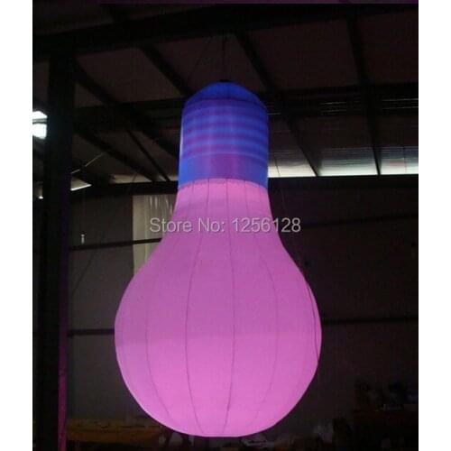 Hanging Inflatable Decorations 1.5 m H Lighting Inflatable Led Bulb, Inflatable Led Lamp