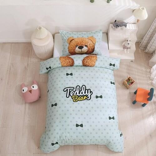 Childrens Bedding 3d Printed Big Cartoon Teddy Bear Pattern Comforter Bedding Sets Soft Duvet Cover Home Textiles Quilt Cover