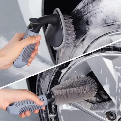 Auto Rim Scrubber Wheel Brush Cleaner Dust Remover Plastic Handle Motorcycle Truck Washing Vehicle Wash Tire Cleaning Tools