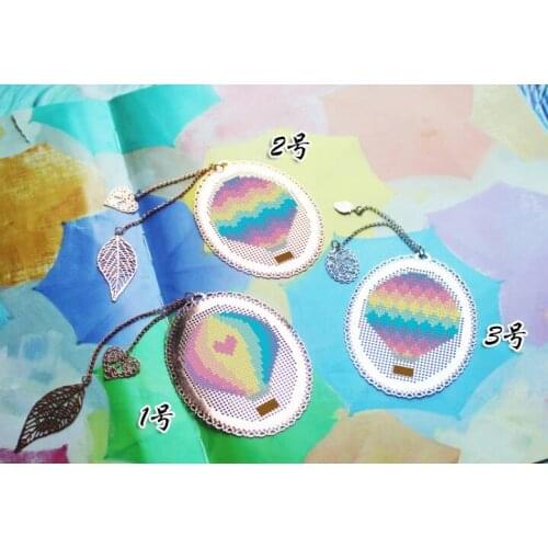 Cross stitch DMC set creative gift simple metal bookmark romantic rainbow hot air balloon