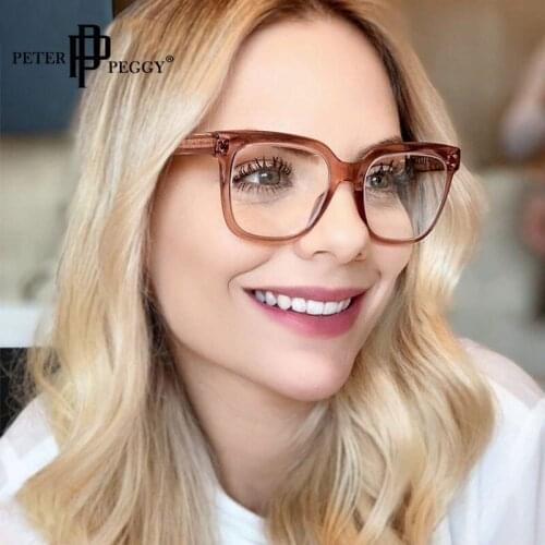 Computer Transparent Women Glasses Fashion Brand Square Glasses Big Spectacles Frame Ultralight Optical Frame Eyewear