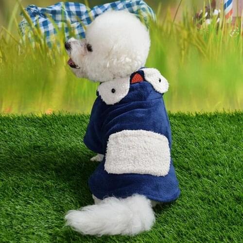 Winter Pet Dog Coat Blue Penguin Hoodie Sweater 4-leg Clothes for Small Medium Dog Chihuahua Clothes