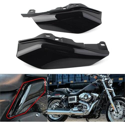 1Pair Motorcycle Mid-Frame Air Deflector Wind Heat Shield Trim Vivid Gloss Black For Harley Davidson Touring 2017 2018 2019 2020