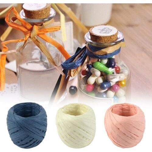 1 Roll Paper Ribbon Wear-resistant Multi-Purpose 17 Colors Raffia Ribbon Paper Rope for Gift DIY Accessories Supplies