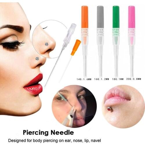 1Pcs Surgical Steel Sterilised Piercing Needles IV Catheter Needles Piercing Body Jewelry Tool Ear Lip Belly Piercing Supplies