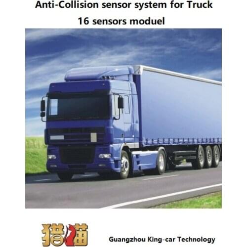 16 front rear and L+R sides parking sensor system for truck and 40ft trailer and bus
