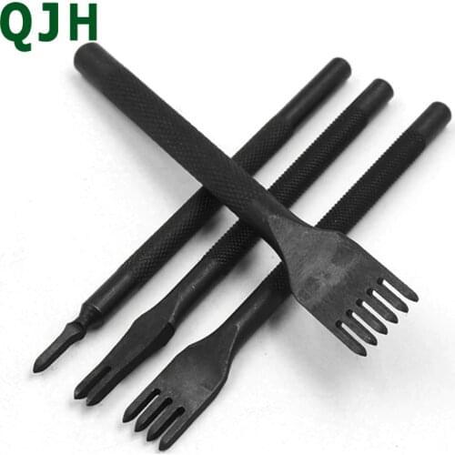 3 4 5mm Spacing leather hole punches DIY Hand Perforated Diamond Stitching Punch Tools Hole Cut Leather Punching Tool 1/2/4/6