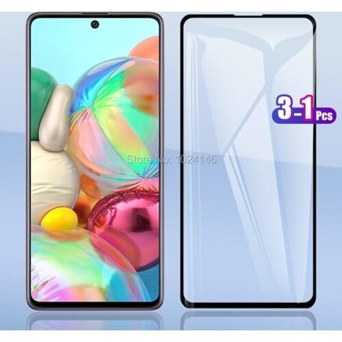 3 Pcs For Samsung Galaxy A51 A515 A71 A715 Full Cover Tempered Glass Screen Protector Explosion-proof Protection Film