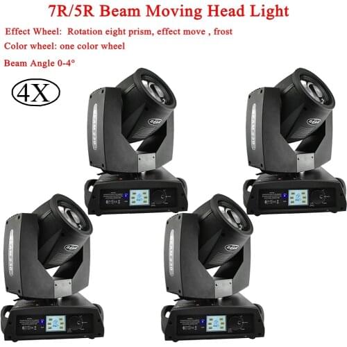 4Pcs/LotIn Flightcase 230W 7R / 200W 5R Beam Moving Head Lights DMX512 Control For Disco Dj Led Party Bar Laser Stage lighting