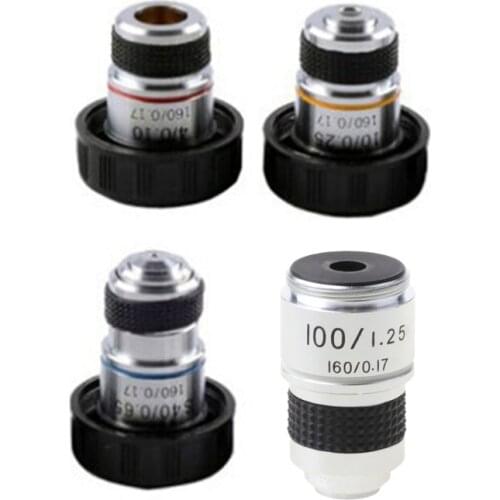 4X 10X 40X 100X Microscope Objective Lens Achromatic Objective Microscope parts