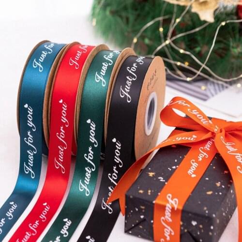 5M printed Satin Ribbon Gift Wrapping Bows Sewing clothing Letter Ribbon Crafts DIY Wedding Christmas Home Decoration 10mm 25mm