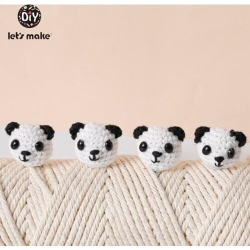 Lets Make Crochet Beads Baby Teether 5pcs DIY Pacifier Chain Mitten Panda Rabbit Wholesale Baby Products For Newborns BPA Free