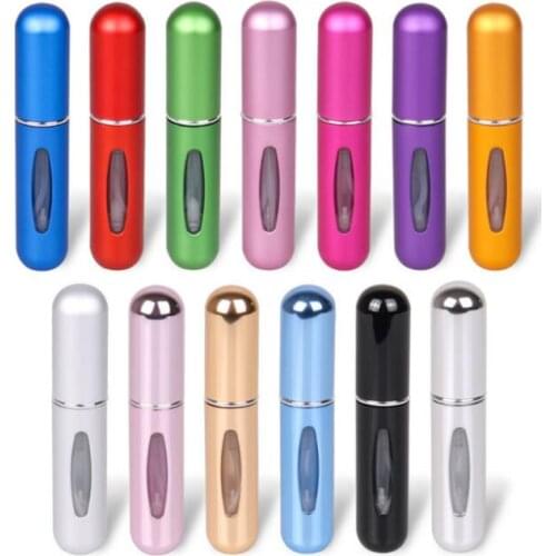 100Pcs/Lot 5ML Aluminum Perfume Bottles Recyclable Bottom Liquid Spray Press Head Cosmetics Portable Travel Sub Bottle HA2474