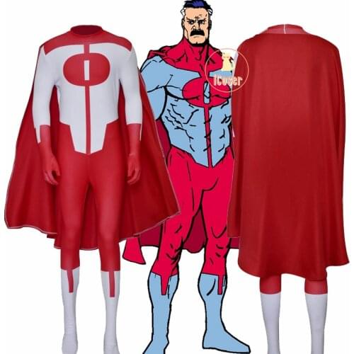 Anime Invincible Nolan Grayson Omni Man Cosplay Costume Men Jumpsuit Bodysuit Halloween Carnival Party Hero Suit Male Zentai