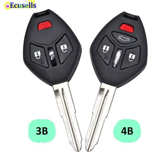 3/4 button blank remote key shell case fob for Mitsubishi Lancer Eclipse Galant MIT11R uncut blade