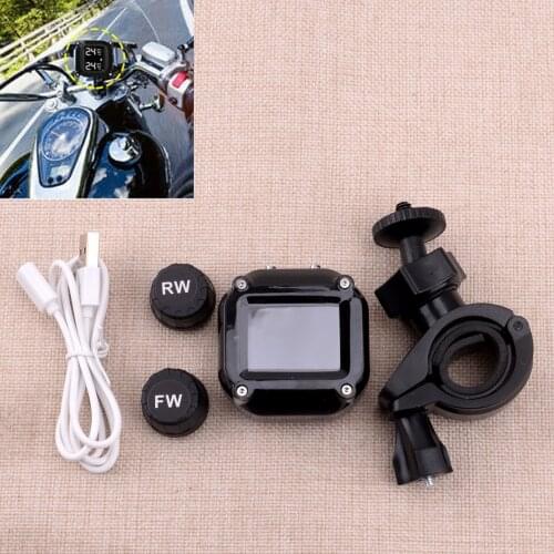 CITALL Wireless LCD Motorcycle Universal TPMS Tire Pressure Monitor Systems with 2 Sensors