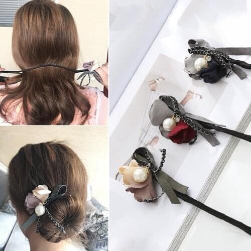 Flower Hair Accessories Bun Maker Girl Donut Device Quick Pearl Hair Bands DIY Hairstyle Headband Hair Braiders
