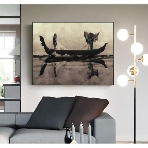 Styx Extra Large Fantasy Art Poster and Canvas Print Wall Art Soul Ferryman Decorative Painting for Living Room Home Decoration