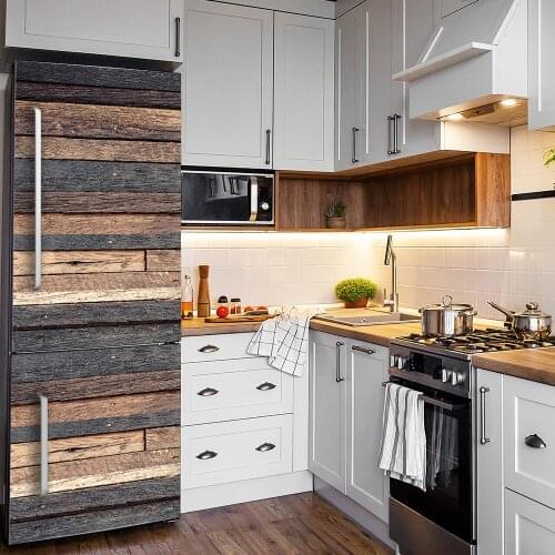 Funlife 21x100cmx7pcs Old Brown Dark Wooden Self adhesive Kitchen Bathroom Tile Furniture Sticker Stair DIY Wall Sticker MF024