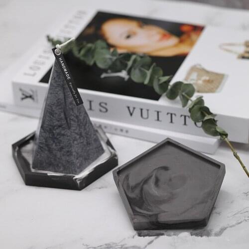 Aromatherapy gypsum candle holder mold five sides six sides concave candle holder photo props DIY handmade materials