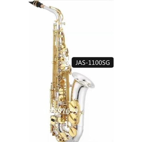 Jupiter JAS-1100SG Alto Saxophone Eb Tune Brass Musical Instrument Nickel Silver Plated Body Lacquer Gold Key Sax with Case