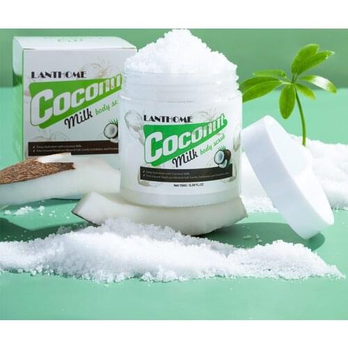 LANTHOME Coconut Milk Body Scrub Ladies' Exfoliating Whitening Exfoliating Body Scrub Bath Salt Bath Care