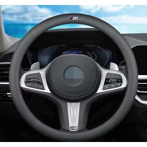 Cowhide Leather Car Steering Wheel Cover All Season For X1 X2 X3 X4 X5 G01 G02 G20 G30 F87 M2 F80 M3 F82 M4 M5 M6 F97 F26 G02