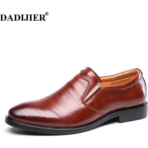 DADIJIER Men Loafers Breathable Top quality Split Leather shoes Classic Business brand Dress shoes Men shoes ST85