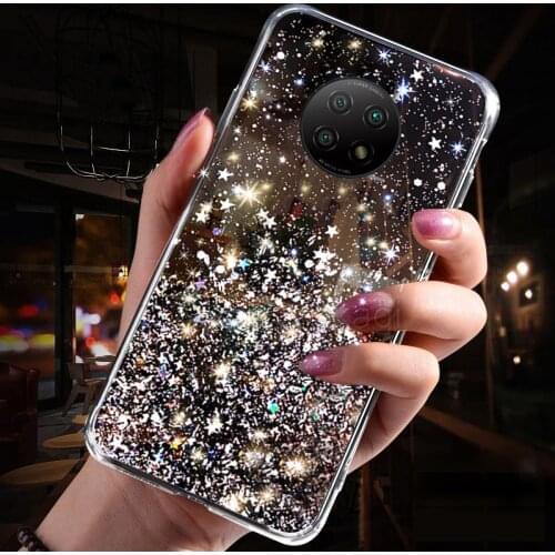 Star Glitter Case For Redmi 9 9A 9T 9C NFC Redmi Note 9T 9S 9 Pro Girl Lady Bling Soft Clear Diamond Cases