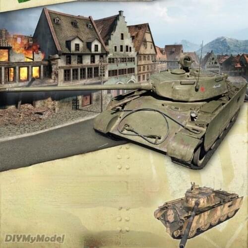 DIYMyModeI Tank world No.20 simple t44 tank DIY Handcraft Paper Model KIT Handmade Toy Puzzles Gift Movie props
