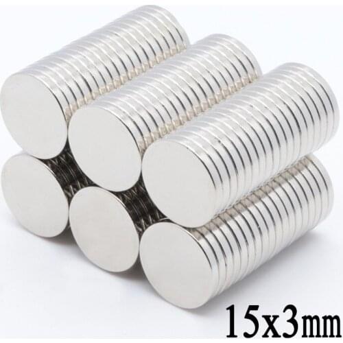 50 pcs/lot 15x3 mm N35 Strong Disc NdFeB Rare Earth Magnet 15*3 mm Neodymium Magnets 15MMX3MM