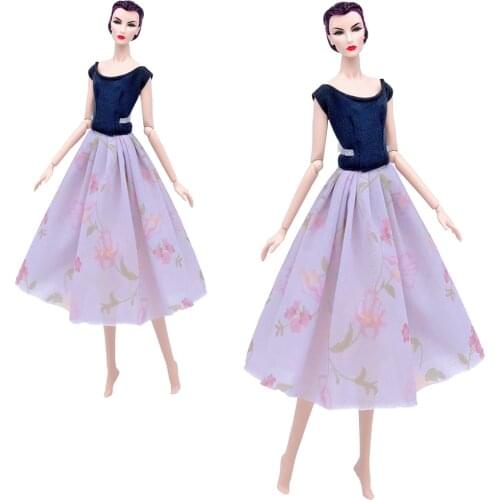 NK One Set Newest Doll Purple Fancy Diverse Dress Fashion Handmade Skirt For Barbie Doll Accessories Girl Gift 238A 4X