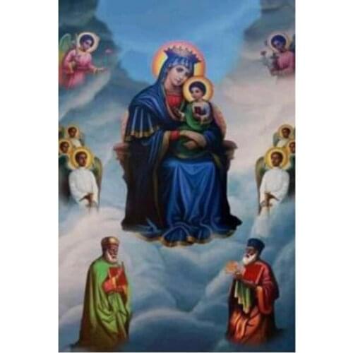 New Diamond Painting Religious Madonna Picture 5d Diy Mosaic Square Round Diamond Embroidered Mosaic Art Decoration GJ722