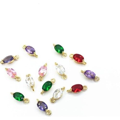 New arrival! 11x4mm 100pcs Copper/Crystal Oval shape Connector for Earring DIY Making, Jewelry Accessories Findings & Component