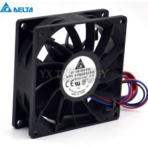 Delta New and original inverter cooling fan FFB0812SH 8025 80mm 12V big fan pressure 80*80*25mm