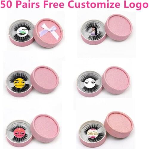 50 pairs 10styles individual mink lashes 3D eyelashes natural long invisible thin band stage free customize logo circle rose box