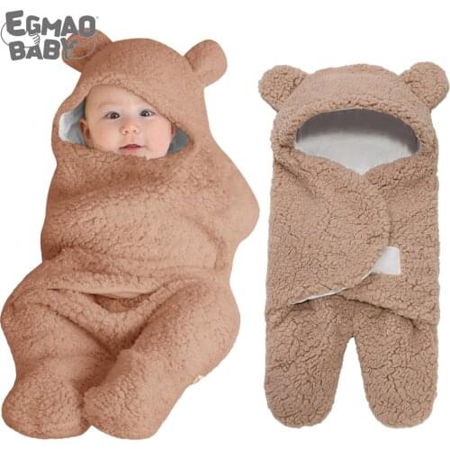 Baby Swaddle Blanket Ultra-Soft Plush Essential for Infants 0-6 Months Receiving Swaddling Wrap Brown Perfect Baby Shower Gift