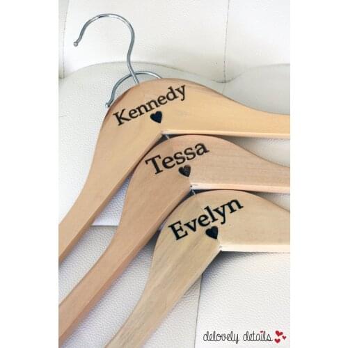 Personalized Bridesmaid Hanger - Engraved Wood