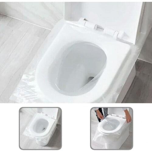 Hygienic 50Pcs/Set Useful Disposable Toilet Seat Cover Mat Plastic Toilet Seat Mat Healthy for Travel