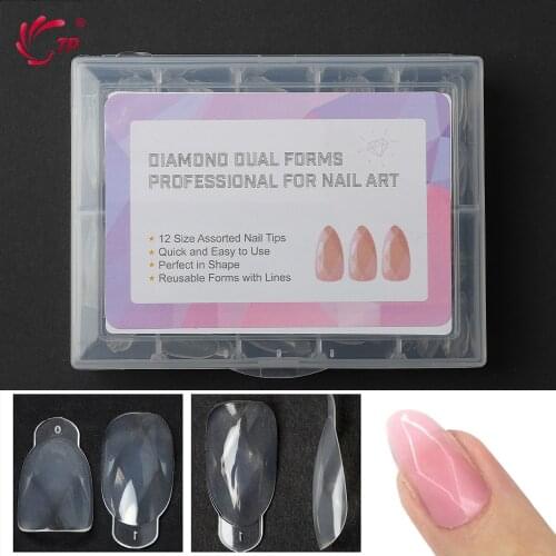 120/140/312 Pcs/box Poly Nail Gel Polish Dual System Form Acrylic Nail Tips Easy Extension Builder Full Cover Stencil Scale Mold
